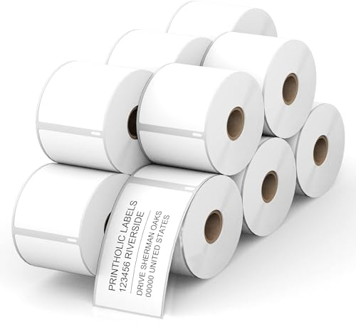 Powerwerk - 5 Rollen 99014 Selbstklebende Etiketten Kompatibel mit DYMO, 54mm x 101mm, Mehrzwecketiketten für LabelWriter 450 Serie und 4XL