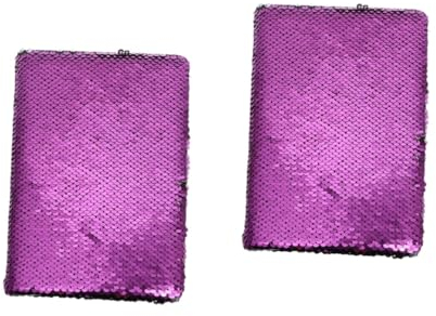 ibasenice 2St dekoratives notizbuch mädchen wendbares Tagebuch mit Pailletten Mädchen stationär Notizblöcke Notizbücher Mode Notizblock Schreibwaren-Notizbuch doppelseitig Tafel Büro Violett