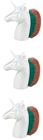 Mipcase 3pcs Unicorn Design Nail Dust Brush Soft Bristles Makeup Tool for Nail Art Handle Grip Brush Multipurpose for Blush Powder