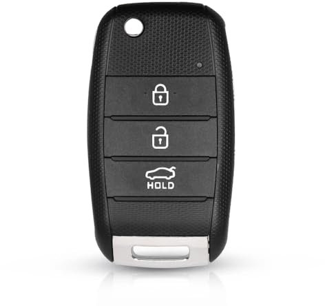 AUTOZOCO Carcasa Mando Llave de Coche 3 Botones, Carcasa de Llave de Repuesto, Compatible con Kia Rio QL Sportage Ceed Cerato Sorento K2 K3 K4 K5 SID, 3 Botones con zócalo de Pila