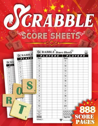 Professional Scrabble Score Sheets: High-Quality 8.5 x 11 Score Pads with 120 Pages | Perfect for Scrabble Enthusiasts | Track Scores Efficiently with Our Premium Score Record Keeper Book