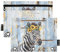 Fustylead Rustikales Federmäppchen mit Zebra-Sonnenblumenkranz, für 3 Ringe, Bleistifttaschen mit Reißverschluss, transparentes Fenster für Büro-Kosmetikbedarf, 2 Stück, mehrfarbig