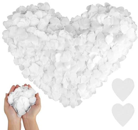 10000 Pieces Heart Shaped Biodegradable Confetti, 100g White Confetti, 2.5cm Wedding Confetti Biodegradable, Biodegradable White Confetti For Weddings, Birthday Decoration, Anniversary