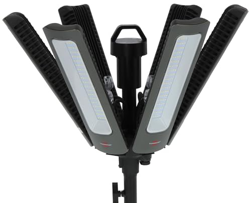 Brennenstuhl Professional 360° LED Strahler R42050 BT mit 300W | LED Baustrahler 42000lm mit 6 individuell einstellbaren Strahlern, 6,70 + 3,30m RN-Kabel, Bluetooth Steuerung