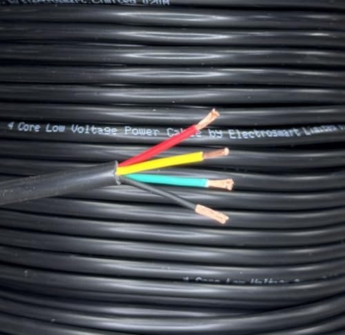electrosmart 5m 4 Core Copper Cable Car Van Trailer Tail LED Lighting Wire Caravan 11A 12v 24v