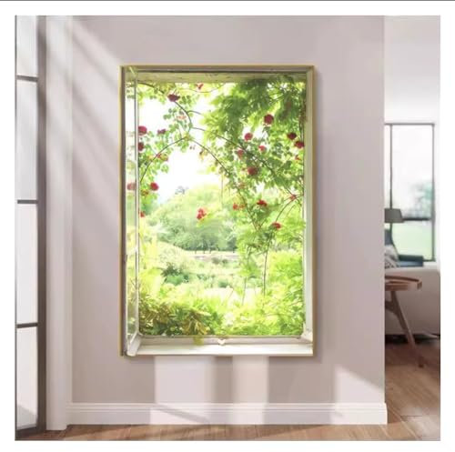 Arte Murale Decorativa 3D, Sculture Murali Appese Con Luce A Led, Murale Illuminato Di Finte Finestre Apribili, Decorazioni Murali Con Vista Sulla Finestra, Pittura Con Lampada(Multi-colored-E,80x120c