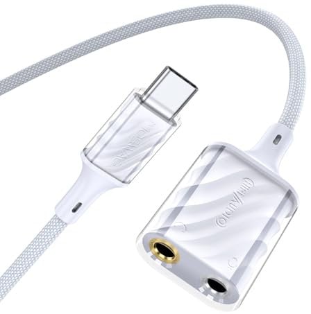 MOSWAG Externe Soundkarte USB C auf Klinke 3,5mm, Kopfhörer Adapter, Audio zu USB Adapter, DAC, Kompatibel Mit Samsung, Huawei