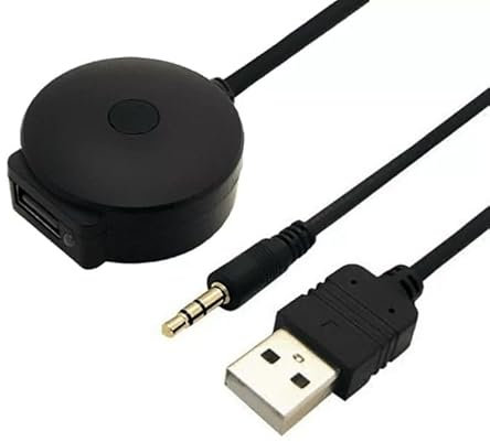 Adaptateur Audio Bluetooth sans Fil pour Voiture avec USB et Aux 3,5mm Compatible avec BMW Série 1, 3, 5, 6, 7, X1 X3 X4 X5 X6 Z4 / Mini Cooper R55 R56 R57