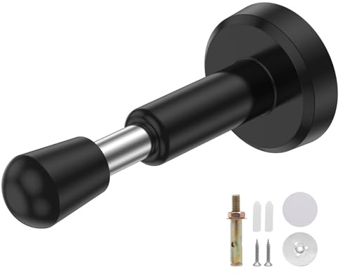 Feder-Türstopper Edelstahl -Türstation Wand montierte selbstklebende matte schwarze Türstopper mit Schrauben, für das Haus Apartment Office Hotel