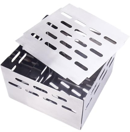 Universelle Räucherbox für Gasgrill, Grillzubehör mit hoher Temperaturbeständigkeit, hoher Stil, Stil C (13,5 x 13,5 x 8 cm) - High Style B
