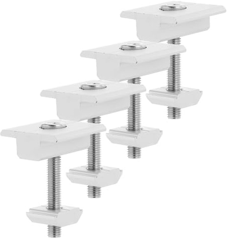 GANAZONO 4 Pezzi Morsetti Centrali in Lega di Alluminio per Montaggio Pannelli Fotovoltaici Accessori di Fissaggio Leggeri e Resistenti Kit Staffe per Installazione Sicura su Tetti e Pareti