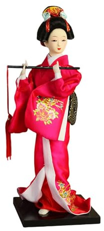MagiDeal Asiatische japanische Geisha-Kimono-Puppe, traditionelles Sammlerstück, einzigartige Tischdekoration (23 cm) für Zuhause, Schrank oder Regal, Style A