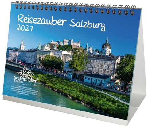 Reisezauber Salzburg DIN A5 Tischkalender für 2027 Österreich Urlaub Berge - Seelenzauber