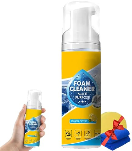 4-in-1 Multi-Enzyme Foam Cleaner 5oz | All-Purpose Deep Cleaning Spray,Foam Cleaner Multi Purpose,for Car Interior, Kitchen Grease, Bathroom Tiles, Sofa Upholstery (2)