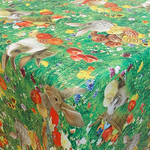Wachstuch Ostern 1 Bunt · Eckig 140x190 cm · Länge & Breite wählbar · abwaschbare Tischdecke