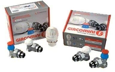 Heizkörper Ventil Set Giacomini R470F Thermostatkopf Koaxial Thermostatventil 1/2 - Winkel, Detentor