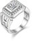 Uloveido Wide Square Platin überzogene Ringe mit glänzenden Zirkonia luxuriöse Herren Eheringe JX001 (Silber, Größe 59 (18.8))