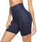 Persit Kurze Sporthose Damen, Radlerhose Sport-Shorts Sommer Laufshorts Leggings Laufhose Kurz Marineblau Schlangenhaut - M/38