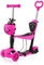 YOLEO Trottinette avec Siège 5 en 1,3 Roues Plateau Antidérapant LED, Patinette réglable en Hauteur, Classiques, Idéal Cadeau pour Enfants 2 a 6 Ans