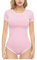 CutiePlusU Baumwolle Knopf im Schritt Bodysuits Erwachsene Strampler Basics Onesie Pink L