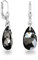 Schöner-SD Ohrringe 925 Silber mit Marken-Kristall Tropfen hängend 16mm Silver Night grau