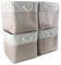 Mangata Cube Storage Boxes 33x33x33cm, Fabric Storage Basket for Cupboards, Shelves, Closet, Light Khaki White（13 x 13 inch, 4 Pack）