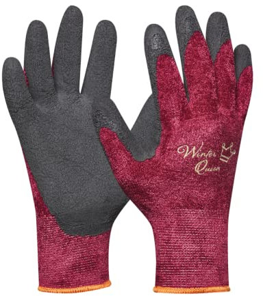 Gebol Winter Queen | flauschige Arbeitshandschuhe in Trendfarbe | gegen Schmutz und Kälte | optimale Fingerfertigkeit und sicherer Griff | für Damen | Größe XS (Gr 6) | Bordeaux-Schwarz | 1 Paar