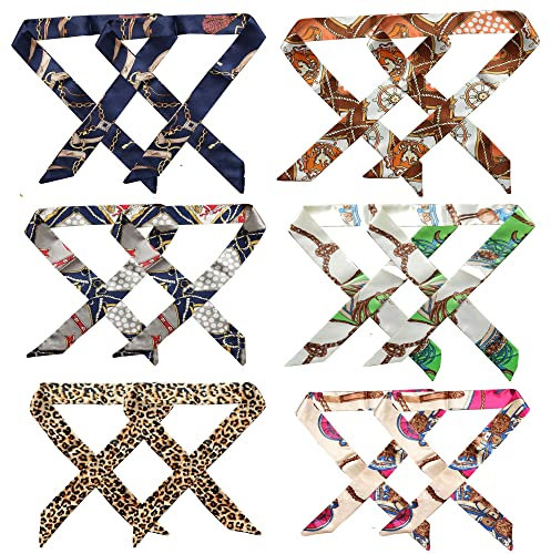 ROZKVIKA Handtaschen-Schal, Niedlicher Griff, Wickelband, Geldbörse, Griff-Abdeckung, Kopfband, Seidenschal für Handtaschengriff, Schmaler Schal für Handtaschen (6 Paar)