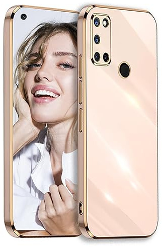 POUHYE Coque pour Samsung Galaxy A21S Étui, Galvanisé Silicone Case Antichoc Anti Rayures Souple TPU Cover Housse Légère Protection Caméra Coque pour Samsung Galaxy A21S Couleur Rose