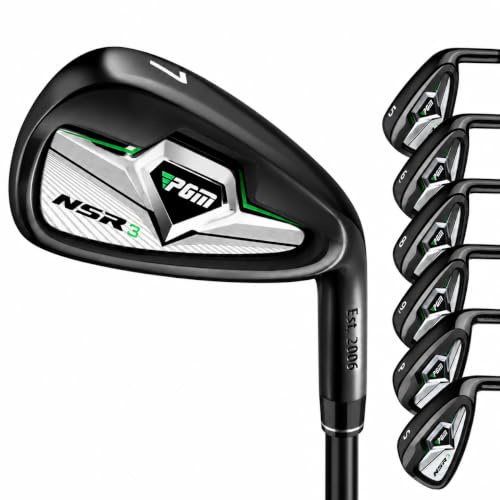 PGM Golf Clubs NSR III Golf Iron Set Thru Gap Wedge with Graphite Shafts for Right-Handed Golfers - S Flex