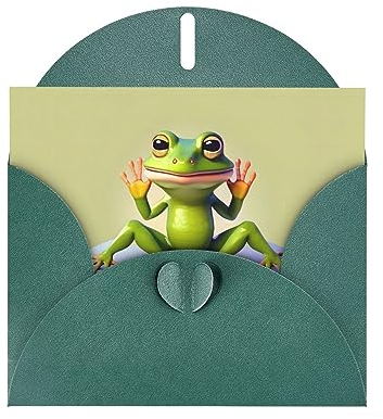 YYHHAOFA Weihnachtskarte, Motiv: Frosch, der Yoga macht, Dunkelgrün, für Weihnachten, Party-Einladungen