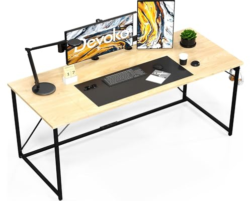 Devoko Schreibtisch Kleiner Tisch Computertisch, 120 x 50 x 75 cm Bürotisch für Arbeitszimmer, Study Table, Industrie-Design Desk, Computertisch Klein für Home, Ahorn