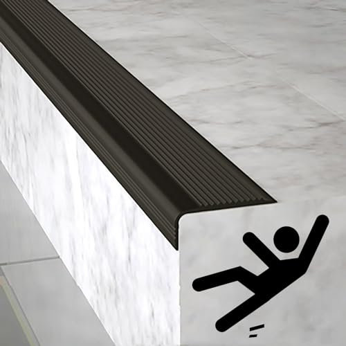 Treppenkantenprofil Selbstklebend ,flexible Gummistufen,L-förmige Nasenkantenleiste, PVC-Gummi-Treppenstufen, Traktionsstufen Für Bodenbeläge Im Innen- Und Außenbereich ( Color : Nero , Size : 5*2.5cm