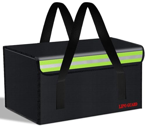 CNDHDOK 360 x 250 x 200 mm E-Bike-Akku-Tasche, feuerfeste Tasche, großes Fassungsvermögen für Lipo Packung, Aufbewahrung, Laden, Transport, Zuhause, Büro, Reisen, batteriesichere Aufbewahrungstasche