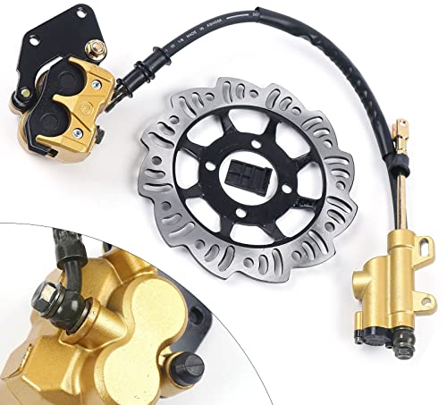 Begoniape Pitbike Dirt Bike MotoCross Bremsen Kit Hinten 49-125CC 4-Takt Hydraulik Bremsen mit Scheibe für Mini- & Pocketbike MotoCross Dirt Bike Pitbike (NICHT Installationshandbuch)