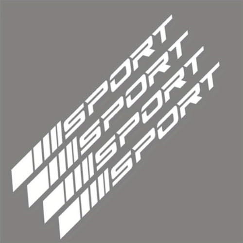 SXLGDW 4pcs Auto Radnabe Aufkleber,kompatibel mit Audi S3 S4 S5 S6 S7 S8 SQ2 SQ5 SQ7,Dekorative Aufkleber,2-White