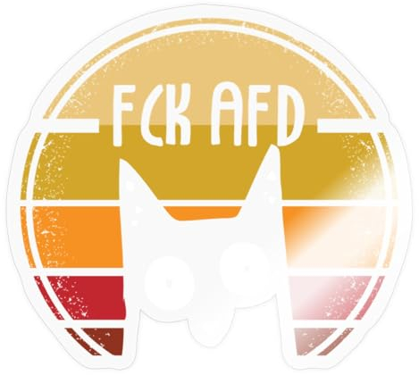 Spreadshirt FCK AFD Katze Politik Gegen Rechts Sticker, max. 10x10 cm, 10 x 10 cm, Transparent glänzend