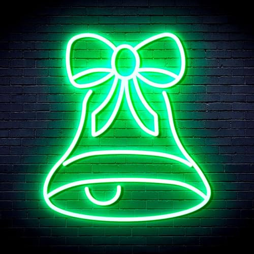 ADVPRO Weihnachtsglocke mit Band, flexibles Silikon-LED-Neonschild, Grün, st16s66-fnu0111-g