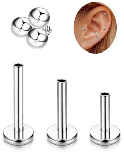 Adramata G23 Titan Helix Tragus Labret Lippenpiercing Medusa Innengewinde Medizinische Ohrstecker Ohr Klein Conch Gold Silber