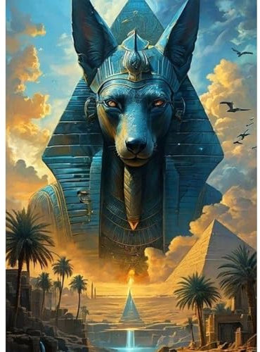 QENSPE Ägypten Landschaft Diamond Painting Set für Erwachsene, Diamond Painting Fantasie Diamond Art, Kristall Diamant Kunst mit Werkzeugen DIY Handwerk für Haus Zimmer Wand Dekor 30x40cm