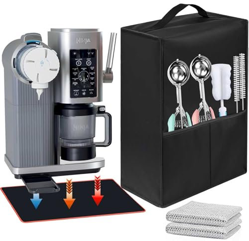 2025 Staubschutz für Eismaschine, Gleitpad, Anti-Rutsch-Pad, 2-in-1-Kombinationsset, kompatibel mit Ninja NC701 Swirl von CREAMi Ice Cream und 473 ml Soft Serve Maker