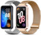 CHANRASI 2 piezas Correa Compatible con Correas Huawei Band 10/9/8,Pulsera Magnética Ajustable para Huawei Band 10/9/8,Bracelet Metalica de reloj