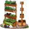 TTL GARDEN Vertikal Hochbeet 4 Etagen Holz 140x85x45cm Hellbraun - Vertikalbeet & Kräuterhochbeet mit 4 Etagen & Folie - Tannenholz wetterfest - Blumenkasten Kräutertreppe für Balkon Garten Terrasse