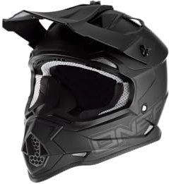 O'NEAL | Motocross-Helm | Kinder | MX Enduro | ABS Schale, Lüftungsöffnungen für optimale Belüftung & Kühlung, | 2SRS Youth Helmet Flat | Schwarz | Größe L
