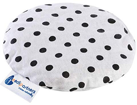 Medi Partners Kirschkernkissen Wärmekissen Körnerkissen für Babys 180g rund 15cm Öko Natur 100% Baumwolle Wärme + Kältetherapie Massagetherapie (Dots)