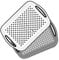 ZYBUX - Set of 2 Anti Slip Food Tray Rectangular Top and Bottom Non Slip Plastic Reusable for Eating Dinner w/High Grip Rubber Surface, Easy Grip Serving Trays with Handles (Grey&White)