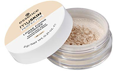 essence my SKIN PERFECTOR LOOSE FIXING POWDER, Puder, Nr. 10 Light, nude, für Mischhaut, glättend, weichzeichnend, fixierend, mattierend, natürlich, porenlos, vegan, ohne Parfüm (6g)