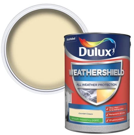Dulux Weathershield Smooth Masonry Paint - Cornish Cream - 5L