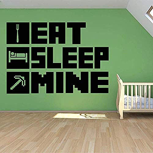 Eat Sleep My Game Poster Kinderzimmer Dekoration Wandaufkleber Wandbild Minecraft Vinyl Haus Aufkleber Schlafzimmer Dekoration 57X77 Cm
