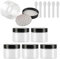 TIANZD 6 Pièces Vides Petit 150 ml Transparent Cosmétique Pot en Plastique avec Couvercle Noir 150 g Pots de Cosmétique Crème de Bouteille Contenant avec 6x Spatules